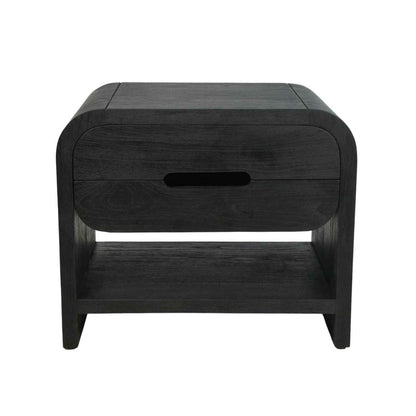 JAX (BED)SIDE TABLE | 2-DRAWERS + 1-SHELF | CHARCOAL