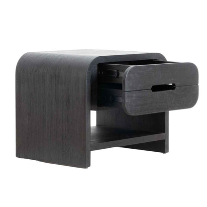 JAX (BED)SIDE TABLE | 2-DRAWERS + 1-SHELF | CHARCOAL