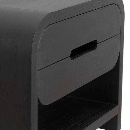 JAX (BED)SIDE TABLE | 2-DRAWERS + 1-SHELF | CHARCOAL