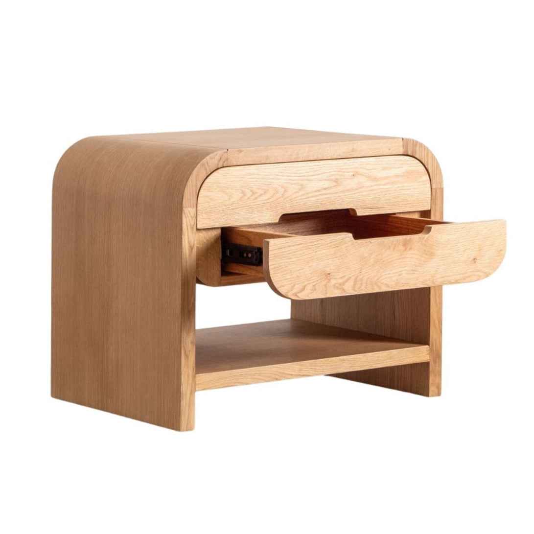 JAX (BED)SIDE TABLE | 2-DRAWERS + 1-SHELF | NATURAL