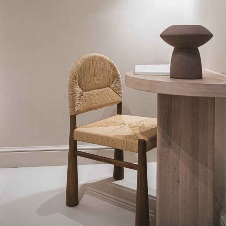 ABACA DINING CHAIR | BANANA LEAF +TEAK