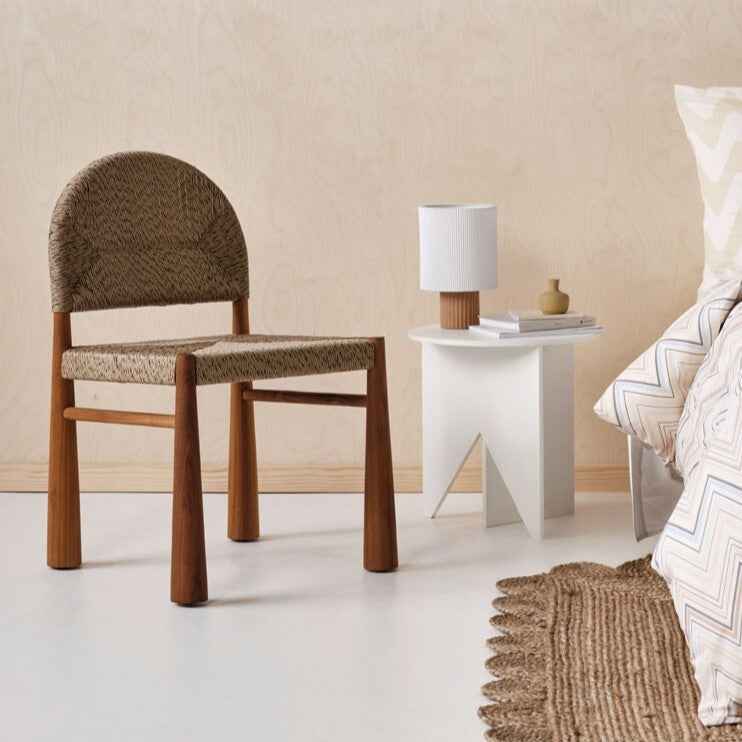 ABACA DINING CHAIR | BANANA LEAF +TEAK