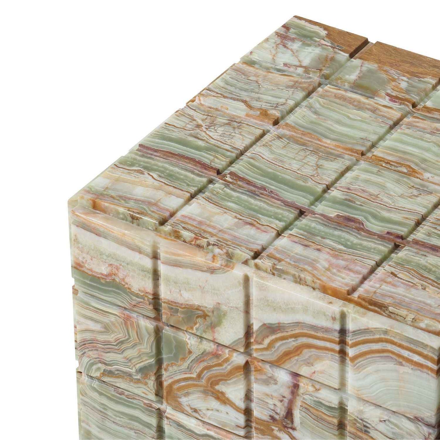 MESA SIDE TABLE - LOW STOOL | MATTE TERRAIN MARBLE