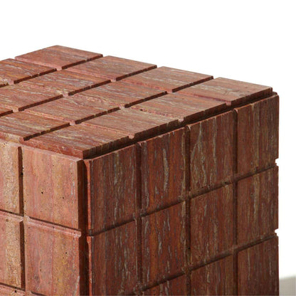 MESA SIDE TABLE - LOW STOOL | RED MARBLE