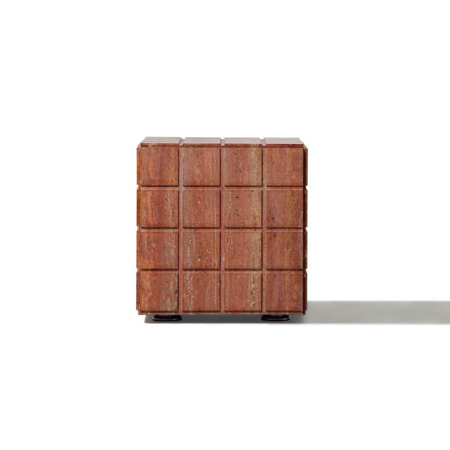 MESA SIDE TABLE - LOW STOOL | RED MARBLE