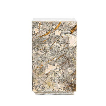 LENI PLINTH SIDE TABLE | GOLDEN FOSSIL | 2 SIZES