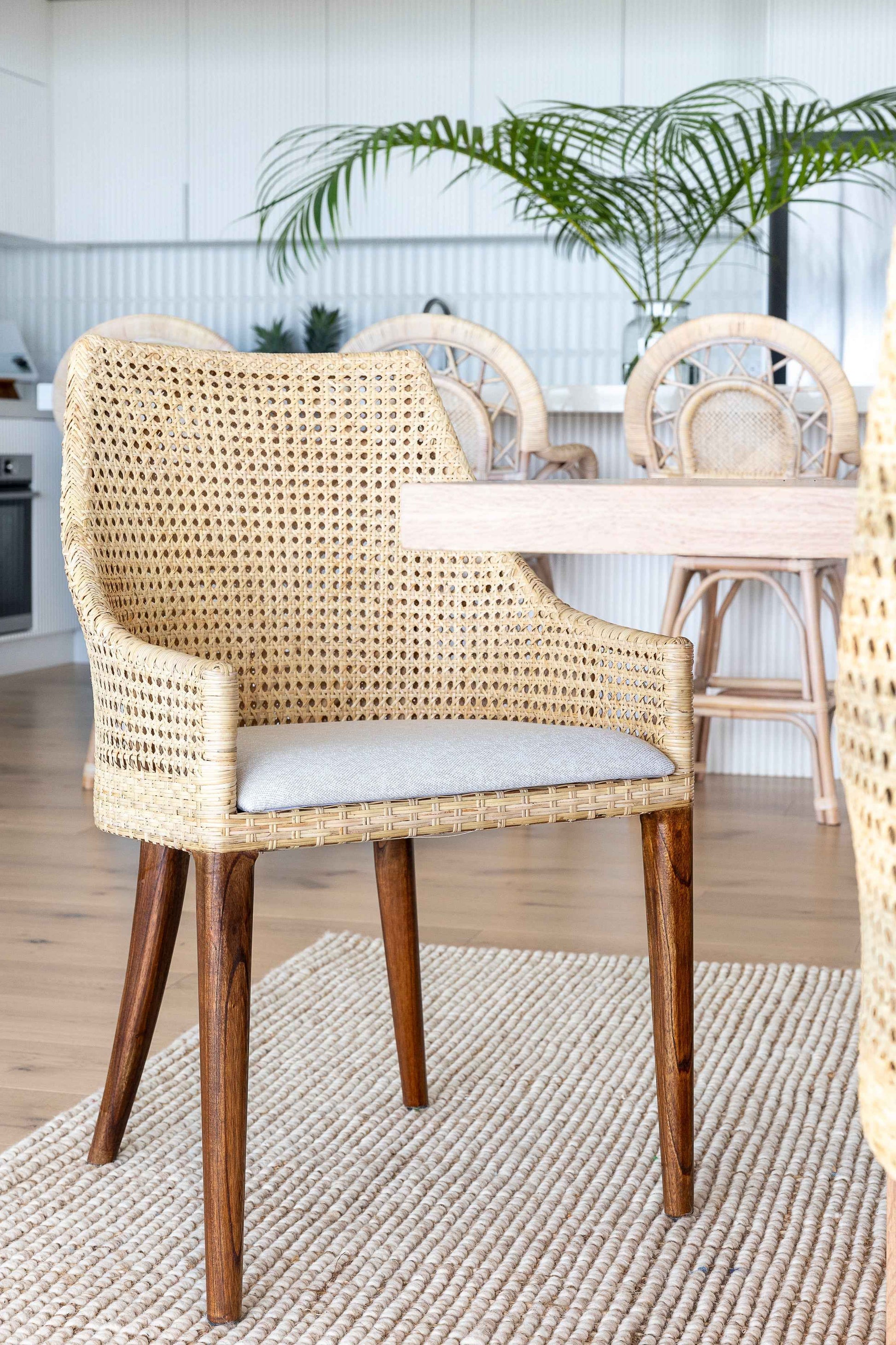 Classic Weave Natural Rattan Dining Chair