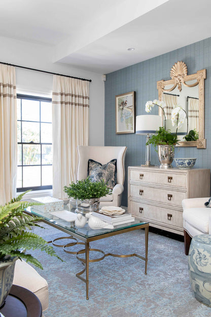 Glass & Brass Motif Coffee Table