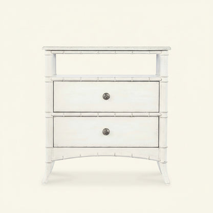 WHITE HERON OPEN SHELF NIGHTSTAND