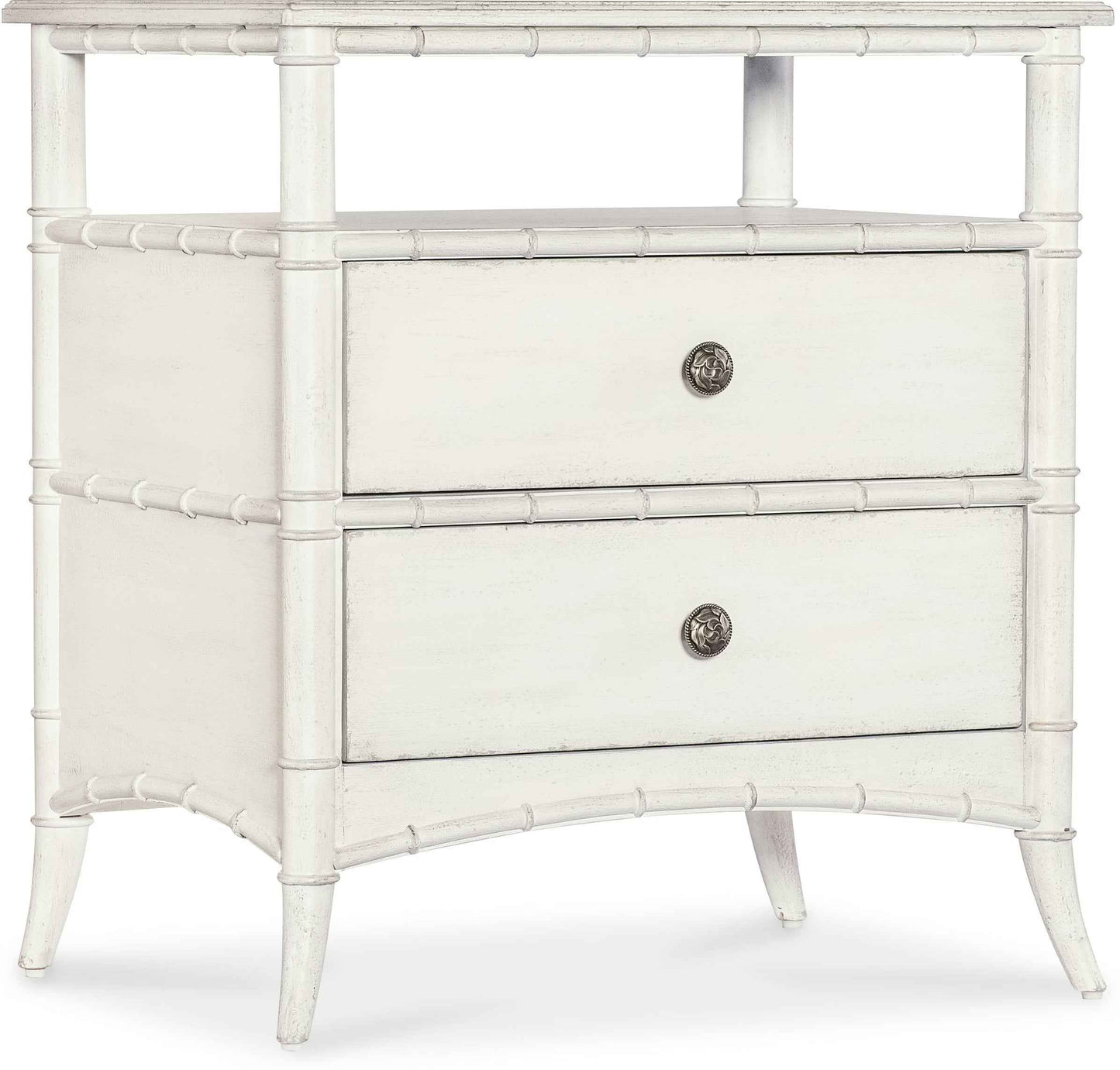 WHITE HERON OPEN SHELF NIGHTSTAND