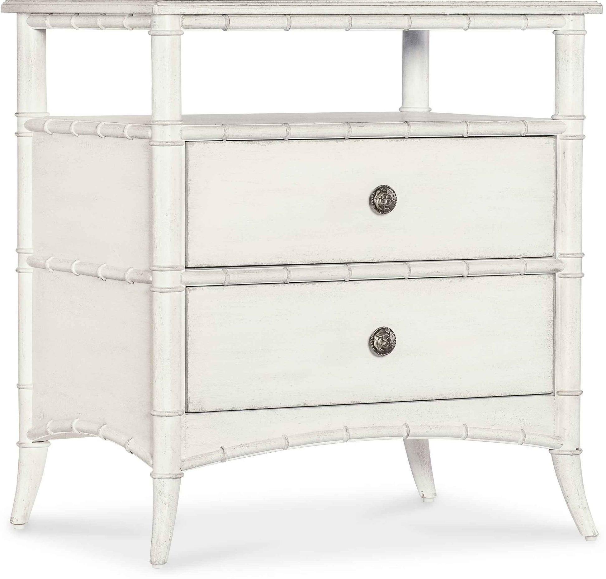 WHITE HERON OPEN SHELF NIGHTSTAND