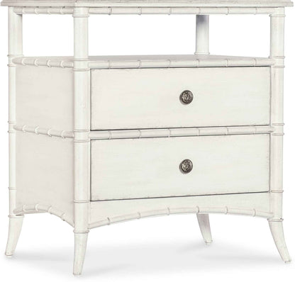 WHITE HERON OPEN SHELF NIGHTSTAND