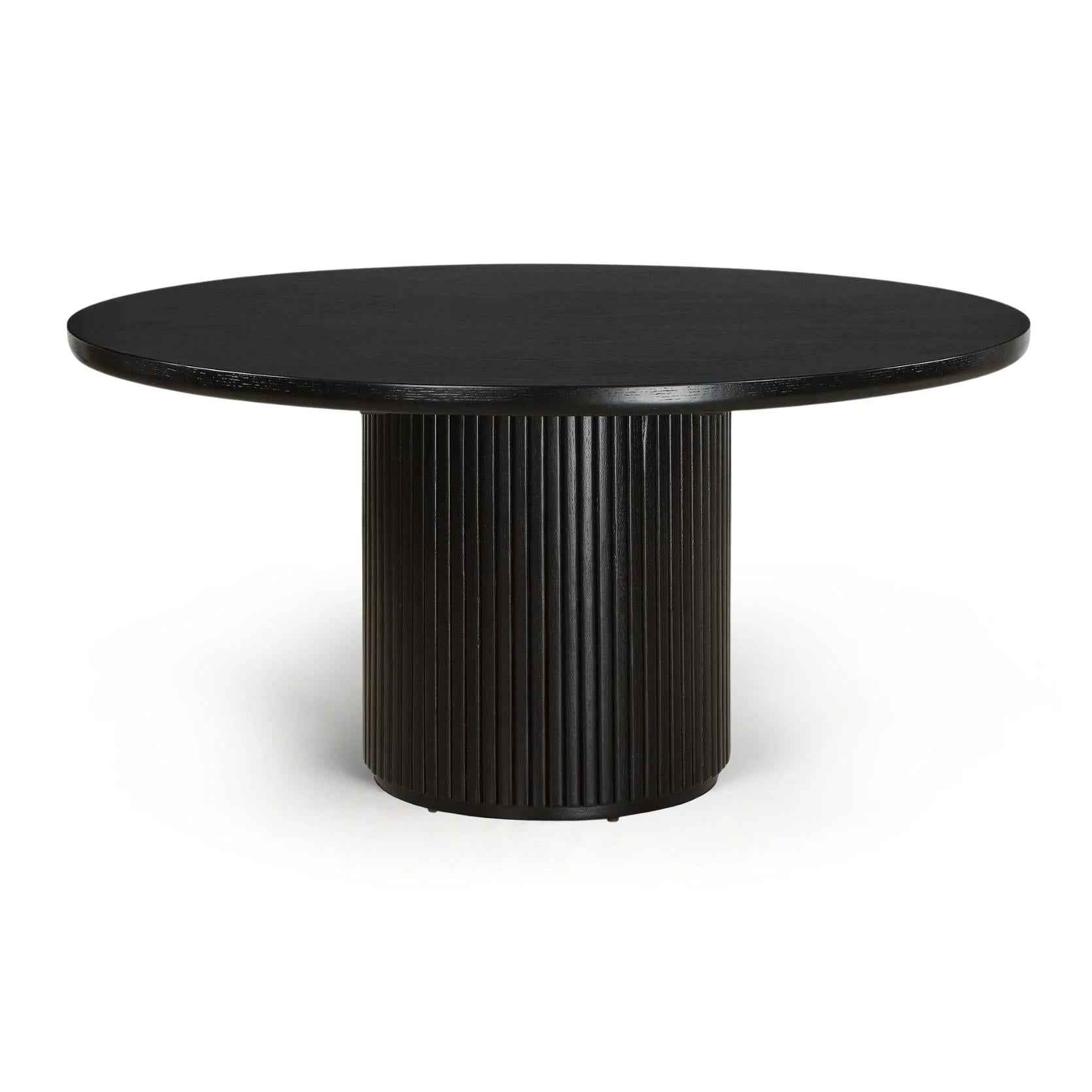 HERSCH 60"RD EBONY OAK DINING TABLE