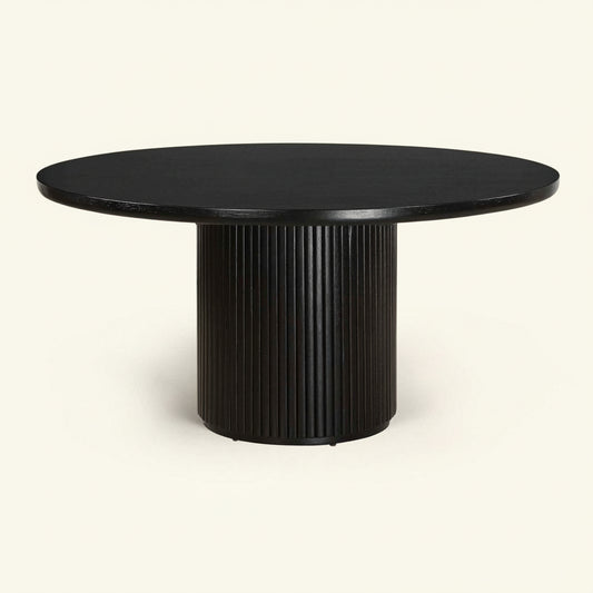 HERSCH 60"RD EBONY OAK DINING TABLE
