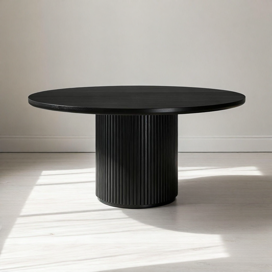 HERSCH 60"RD EBONY OAK DINING TABLE