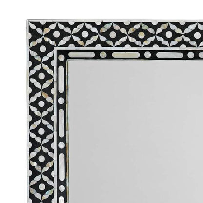 Mother of Pearl Inlay Floral Pattern Mirror Frame Mother of Pearl Mirror Mother of Pearl Frame Bone Inlay Mirror Bone Inlay Frame MOP Frames.