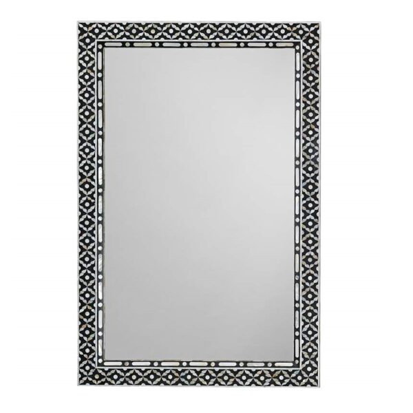 Mother of Pearl Inlay Floral Pattern Mirror Frame Mother of Pearl Mirror Mother of Pearl Frame Bone Inlay Mirror Bone Inlay Frame MOP Frames.