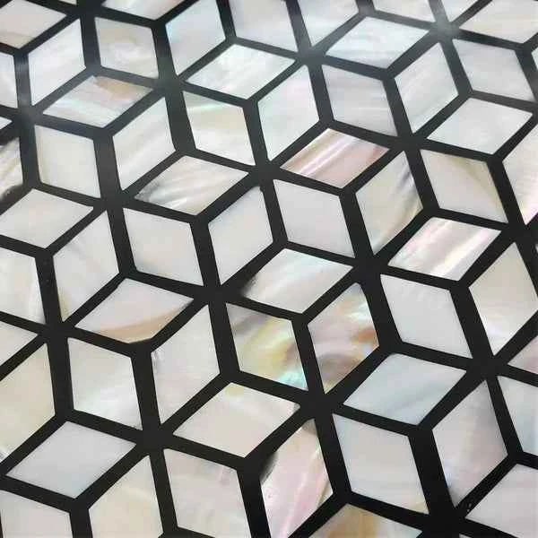 Mother of pearl inlay Rectangle Honey comb pettern serving tray