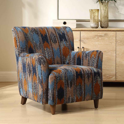 IKAT TEXTURED CHENILLE ARM CHAIR