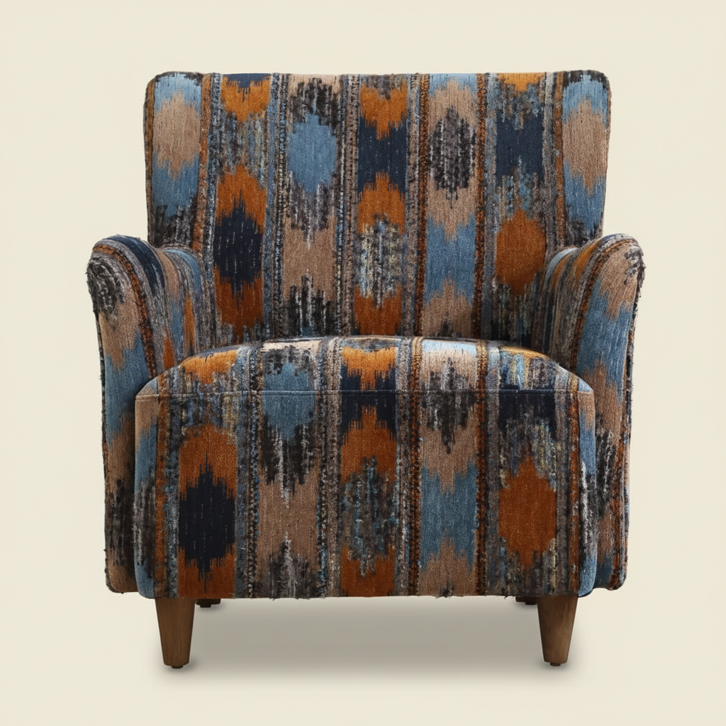 IKAT TEXTURED CHENILLE ARM CHAIR