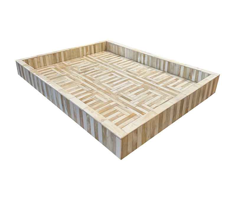 Beige Bone Geometric Tray