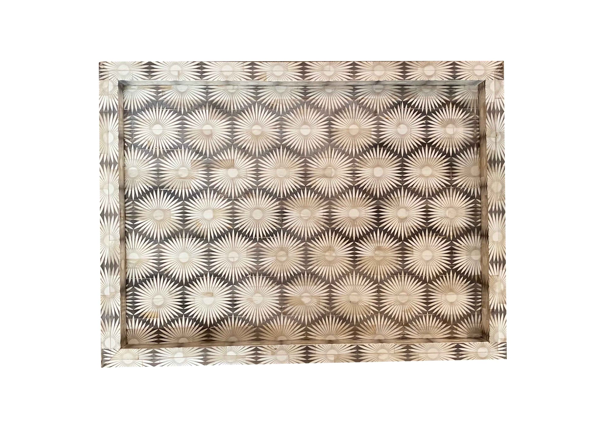 Bone Etched Sunflower Tray