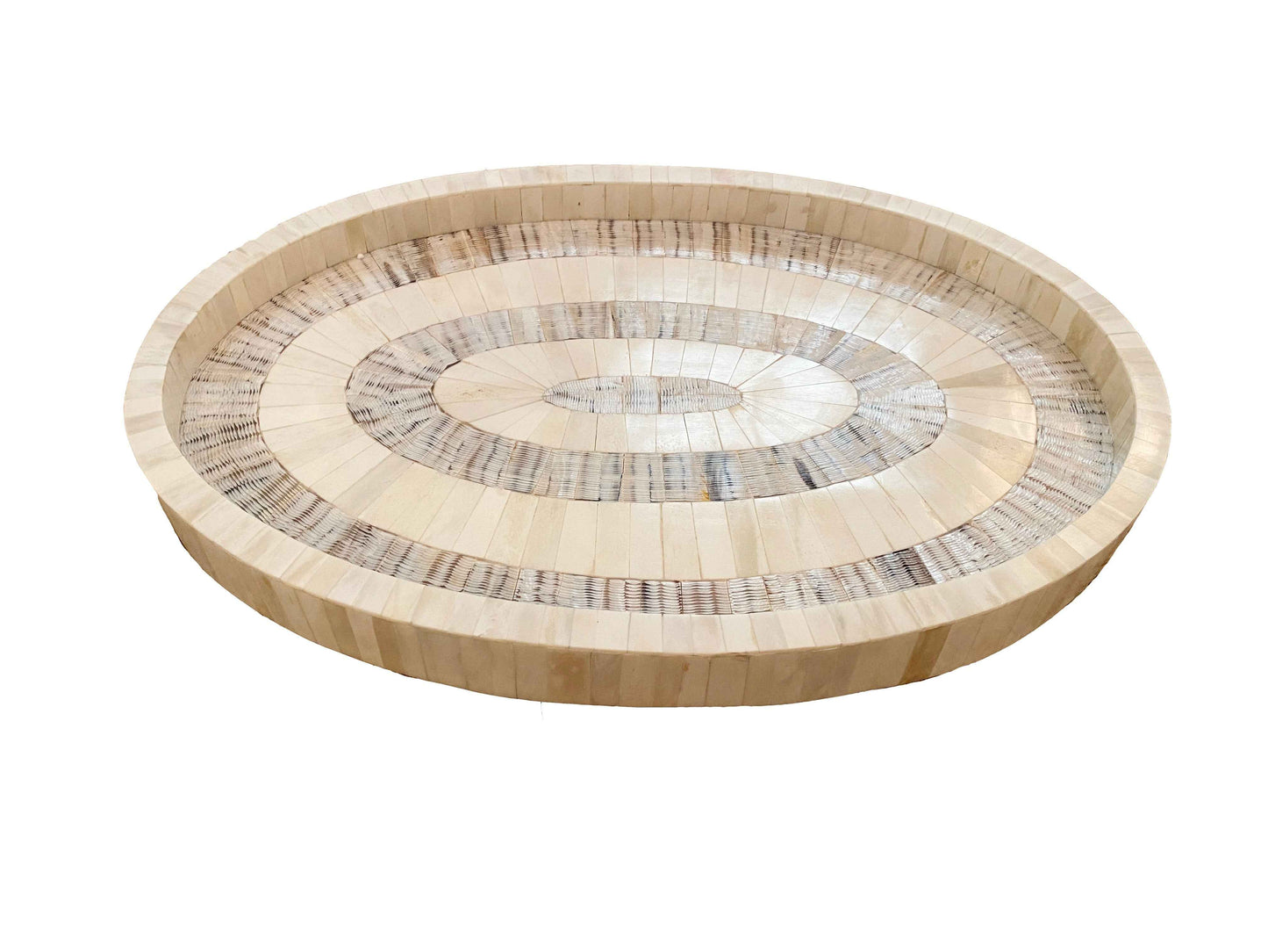 Oval Bone & Etched Horn Tray