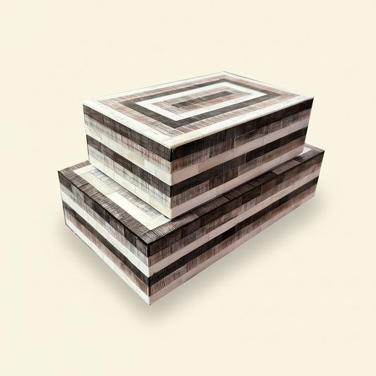 Brown Etched Horn/Bone Boxes
