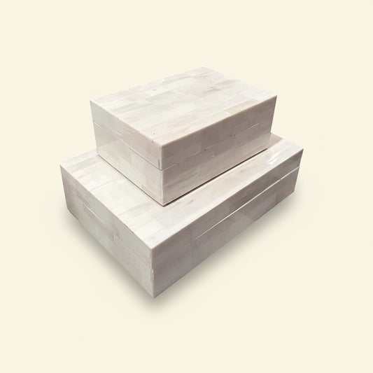 White Bone Tile Box