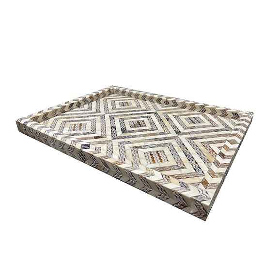 Bone/Horn Etched Geometric Tray