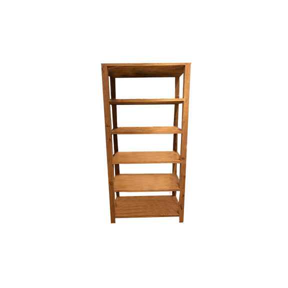 Brushed Teak Wood Etagere