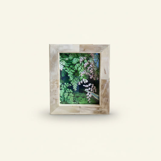 White Horn Frame W/ Bone Trim