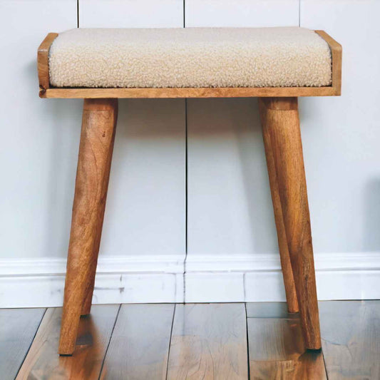 BOUCLE TRAY-STYLE FOOTSTOOL