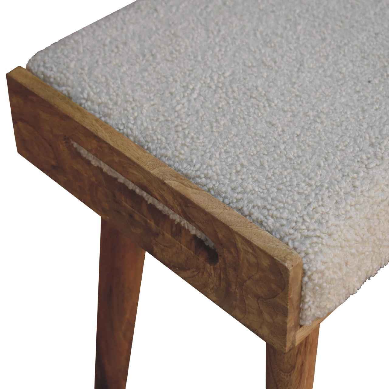 BOUCLE TRAY-STYLE FOOTSTOOL