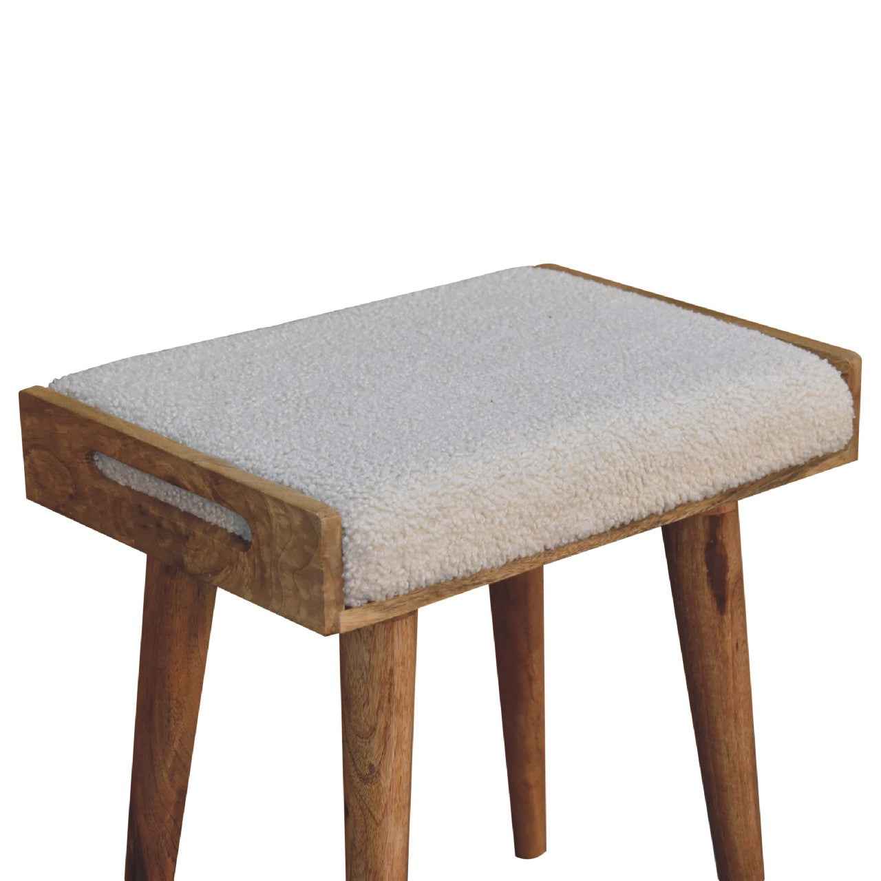BOUCLE TRAY-STYLE FOOTSTOOL
