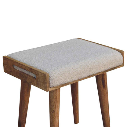 BOUCLE TRAY-STYLE FOOTSTOOL