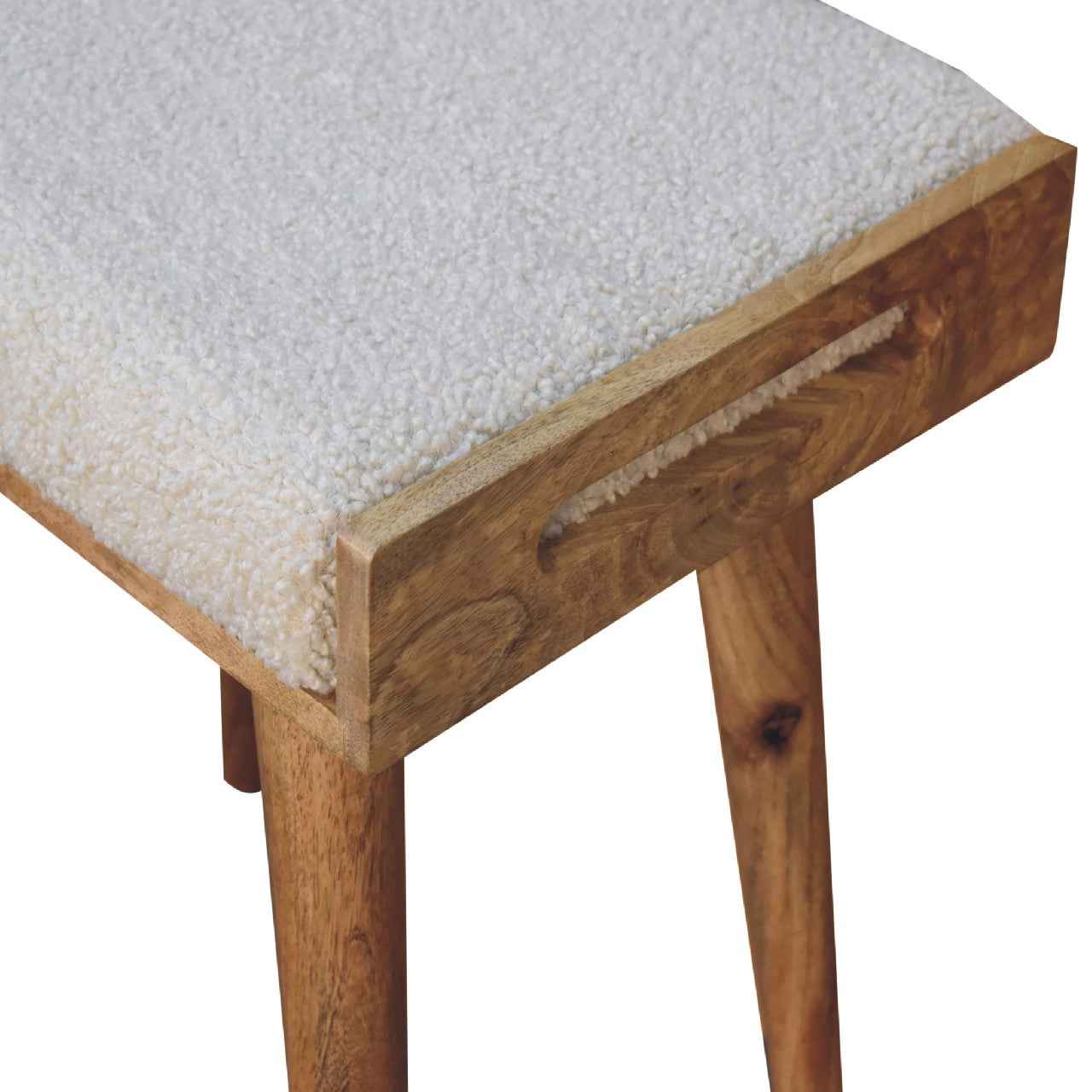 BOUCLE TRAY-STYLE FOOTSTOOL