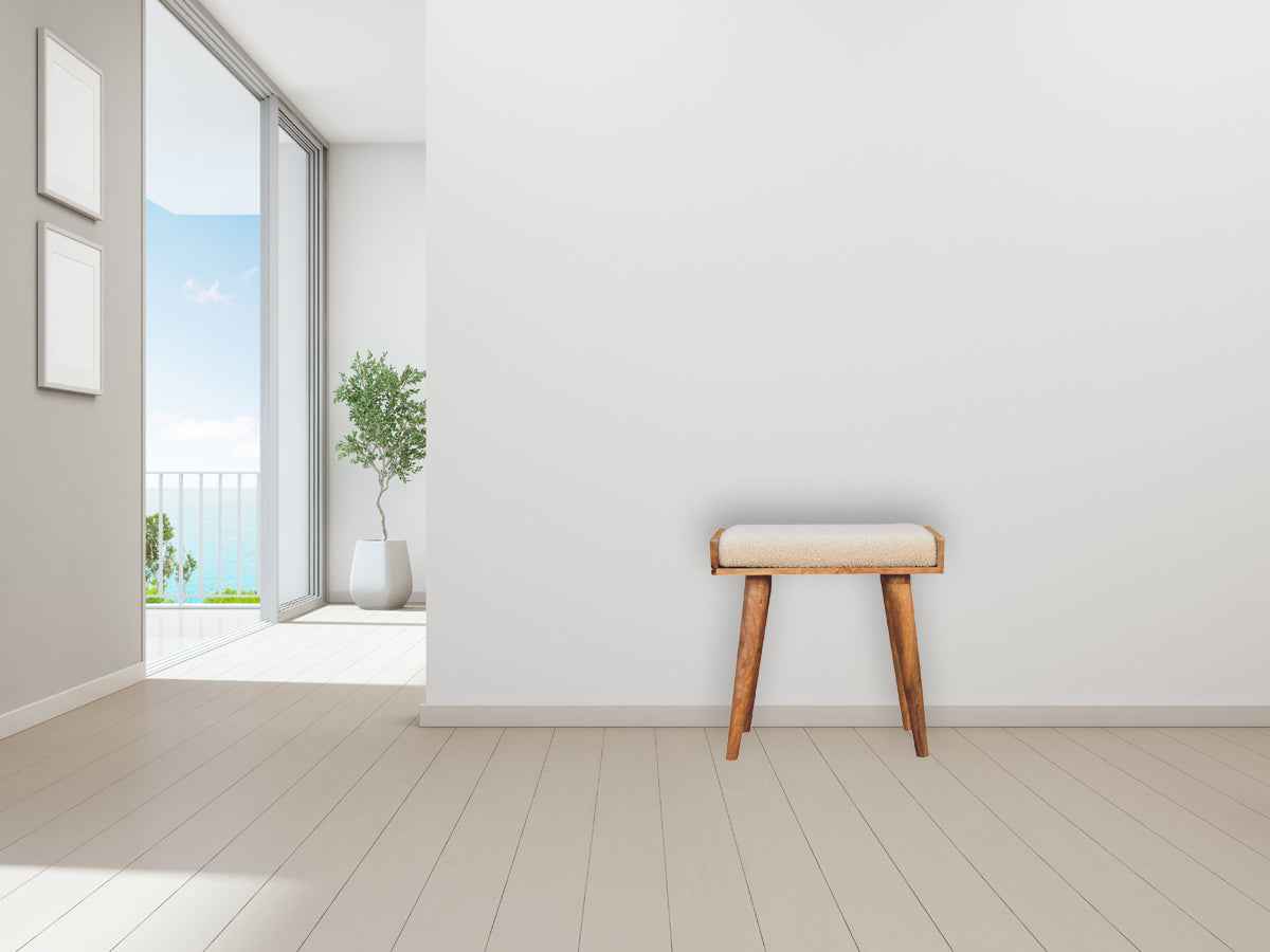 BOUCLE TRAY-STYLE FOOTSTOOL
