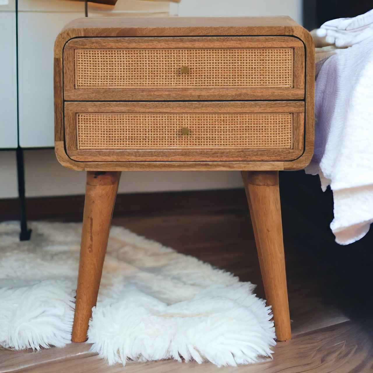 CLOSE-KNIT (BED)SIDE TABLE | NATURAL | 2 DRAWERS