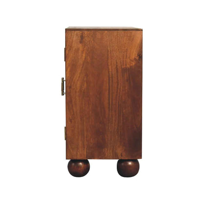 CARVED BALL CABINET | CHESTNUT | 2 DOORS +SHELVES