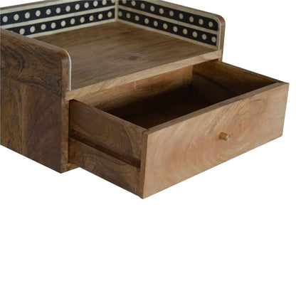BONE INLAY GALLERY FLOATING (BED)SIDE TABLE | 1 DRAWER