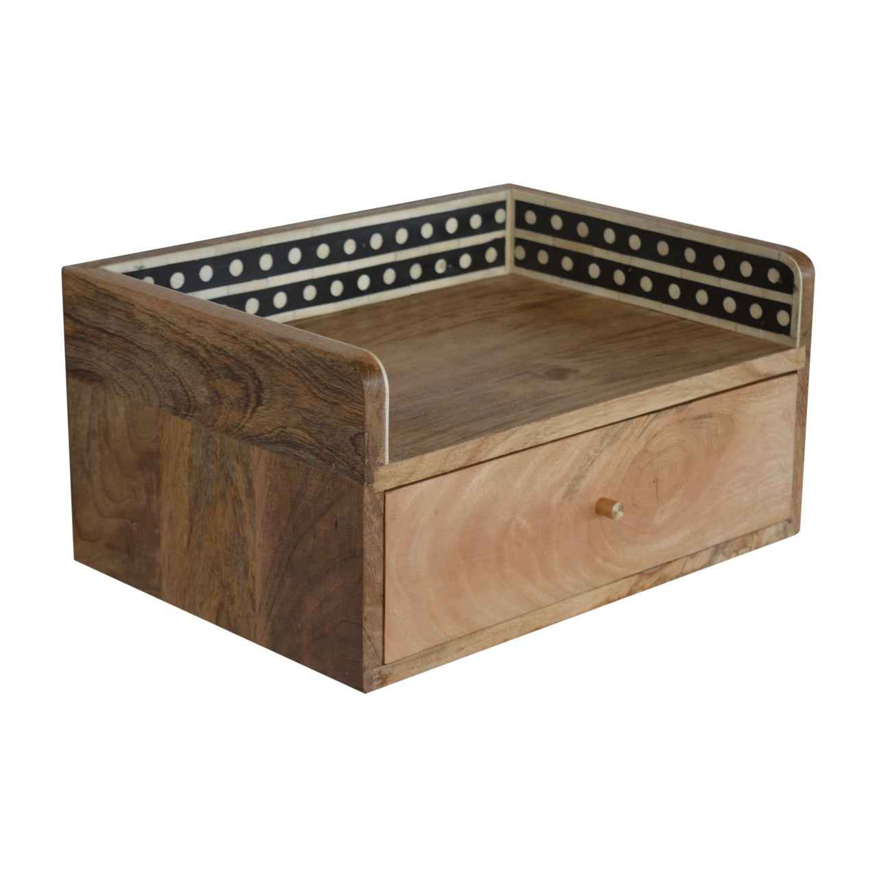 BONE INLAY GALLERY FLOATING (BED)SIDE TABLE | 1 DRAWER