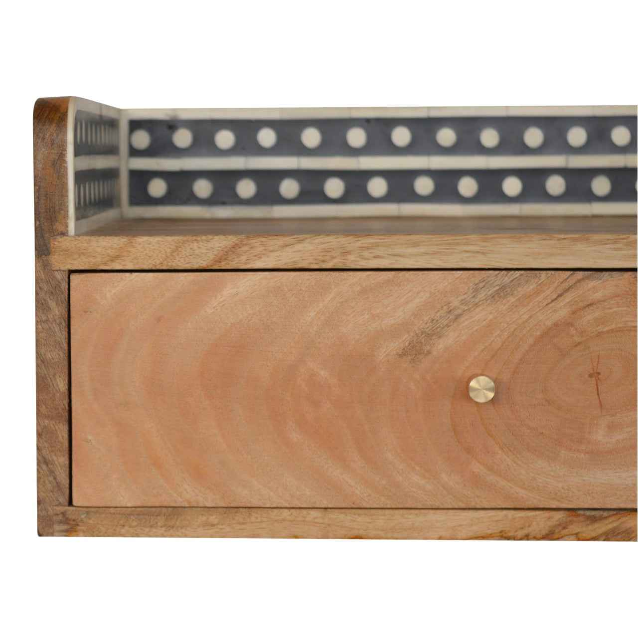 BONE INLAY GALLERY FLOATING (BED)SIDE TABLE | 1 DRAWER