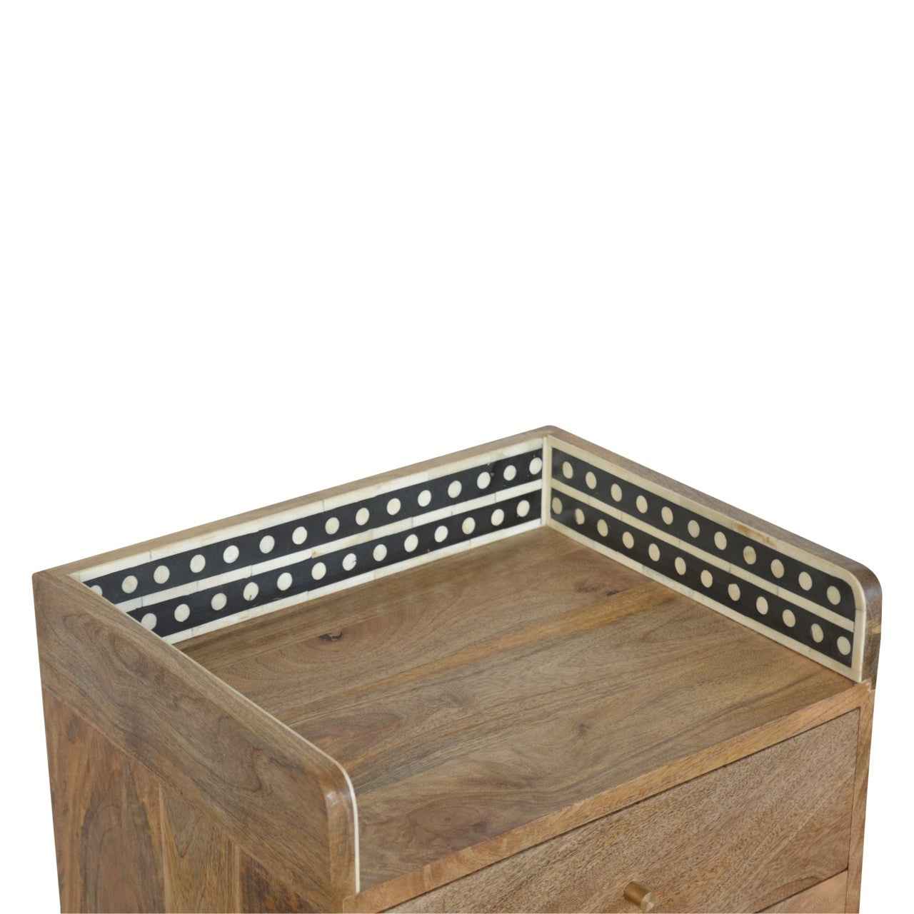 BONE INLAY GALLERY (BED)SIDE TABLE | 3 DRAWERS