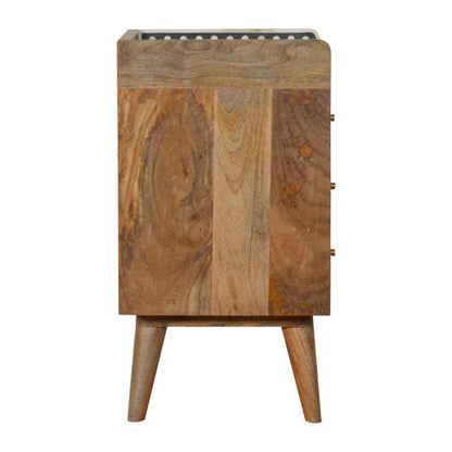 BONE INLAY GALLERY (BED)SIDE TABLE | 3 DRAWERS