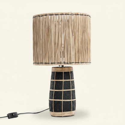 SKIATHOS TABLE LAMP | BLACK + NATURAL