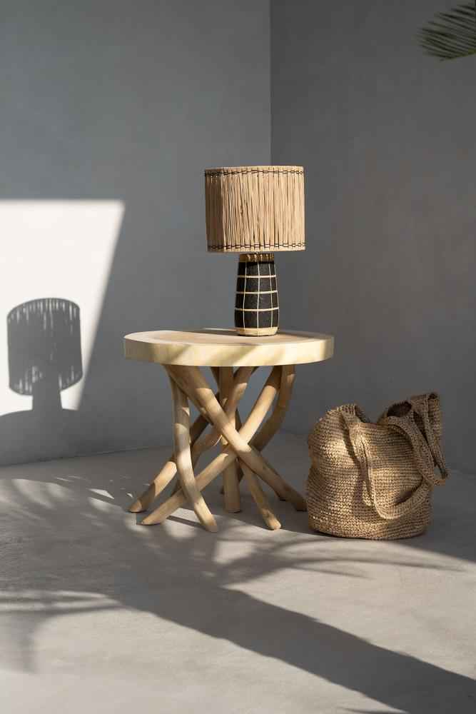 SKIATHOS TABLE LAMP | BLACK + NATURAL