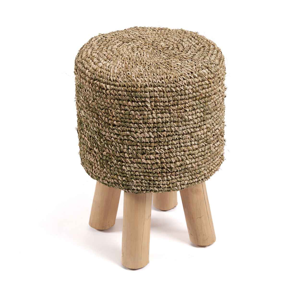 JUNO SMALL STOOL | RECLAIMED TEAK +RAFFIA | IN-OUTDOORS