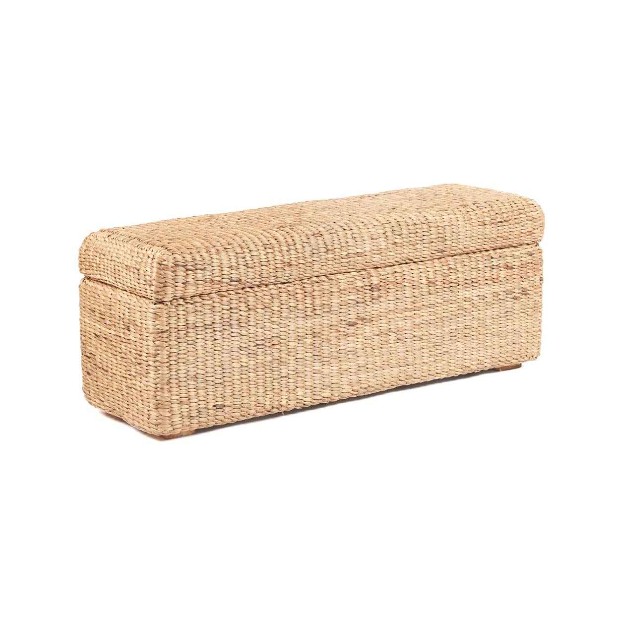 RATTAN STORAGE OTTOMAN | NATURAL