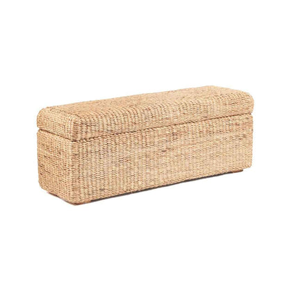 RATTAN STORAGE OTTOMAN | NATURAL